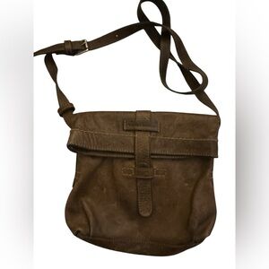 Frye Artisan Foldover Brown Leather Crossbody Bag